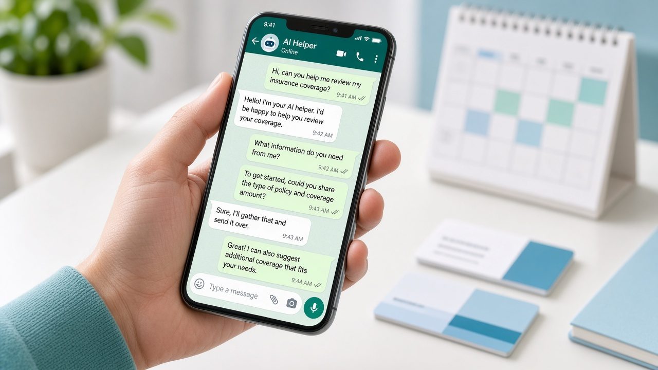 Cliente de un corredor de seguros conversando por WhatsApp con el agente de IA de BAKoffice.ai